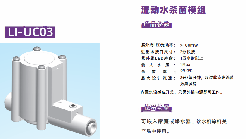 Li-UC03 動(dòng)態(tài)殺菌水模組